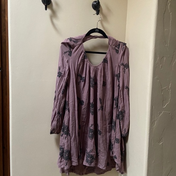 Free People Boho purple long sleeve tunic dress - Picture 8 of 9